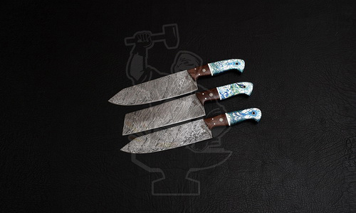 Damascus Chef Knife Set ( 3 Piece)